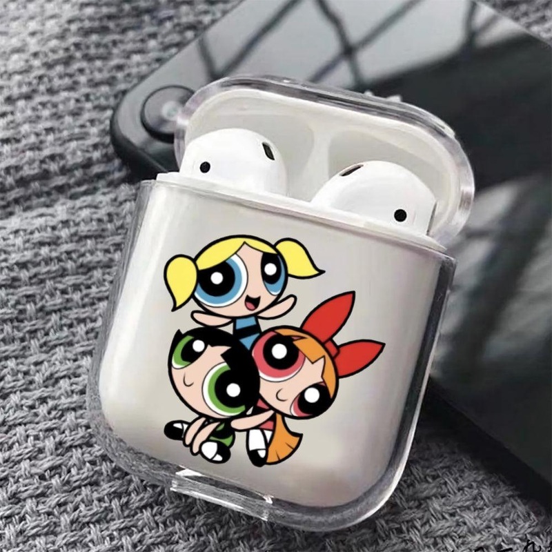 Cute Powerpuff Girls Protective Clear Case Cover For Apple Airpods