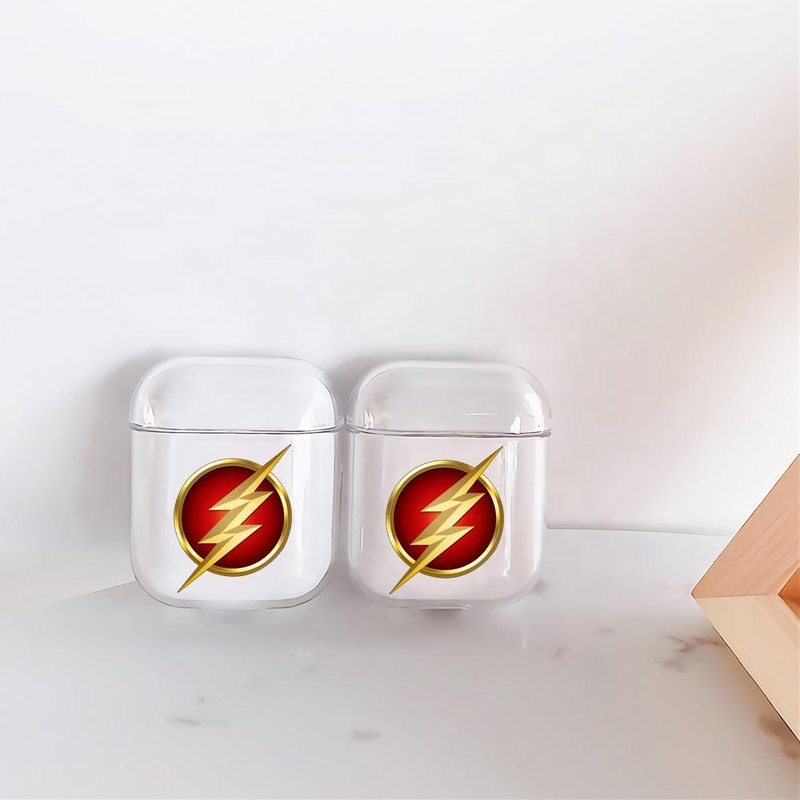 Flash Symbol Emblem Protective Clear Case Cover For Apple Airpods