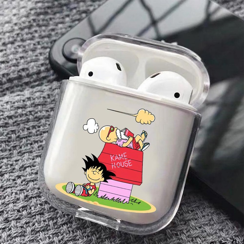 Goku and Roshi on Kame House Protective Clear Case Cover For Apple Airpods