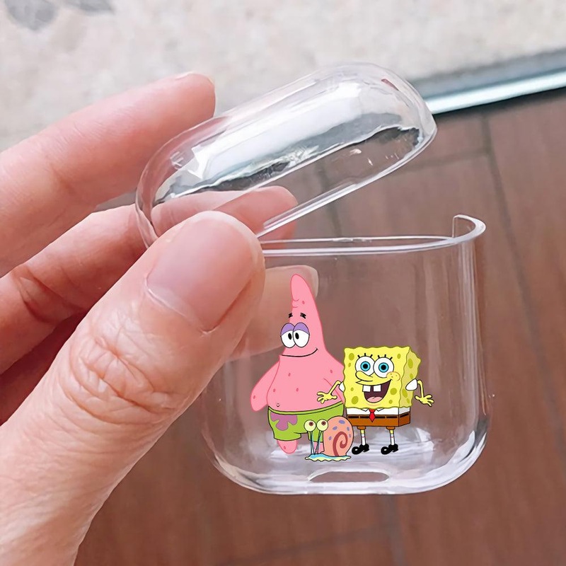Patrick SpongeBob and Gary Protective Clear Case Cover For Apple Airpods