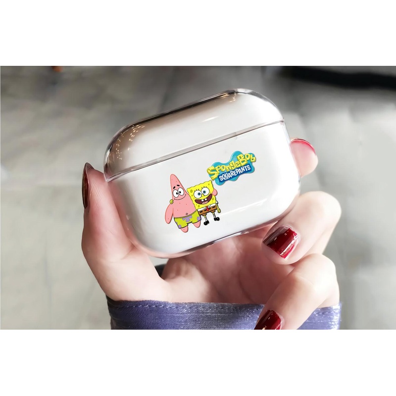 Spongebob and Patrick Protective Clear Case Cover For Apple Airpod Pro