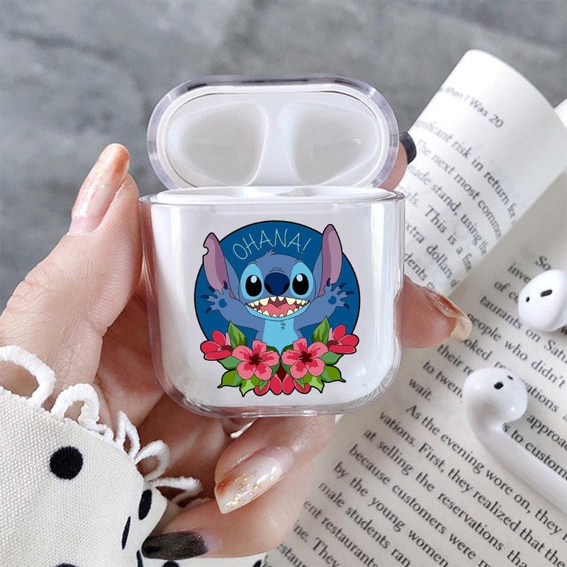 Stitch Ohana Protective Clear Case Cover For Apple Airpods