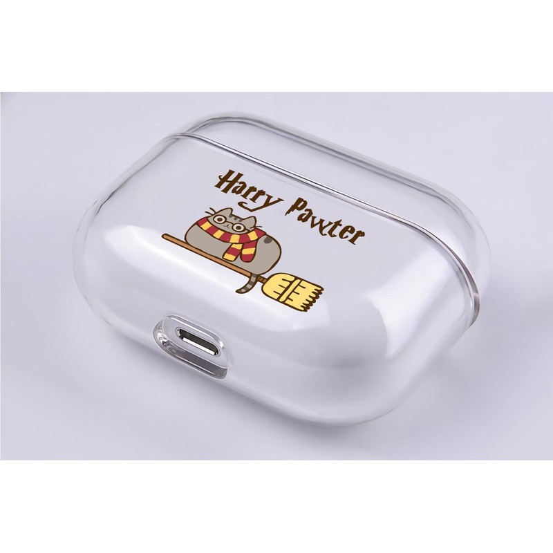 Cute Cat Harry Pawter  Protective Clear Case Cover For Apple Airpod Pro