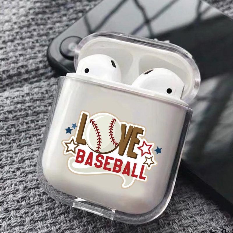 I Love Baseball Protective Clear Case Cover For Apple Airpods