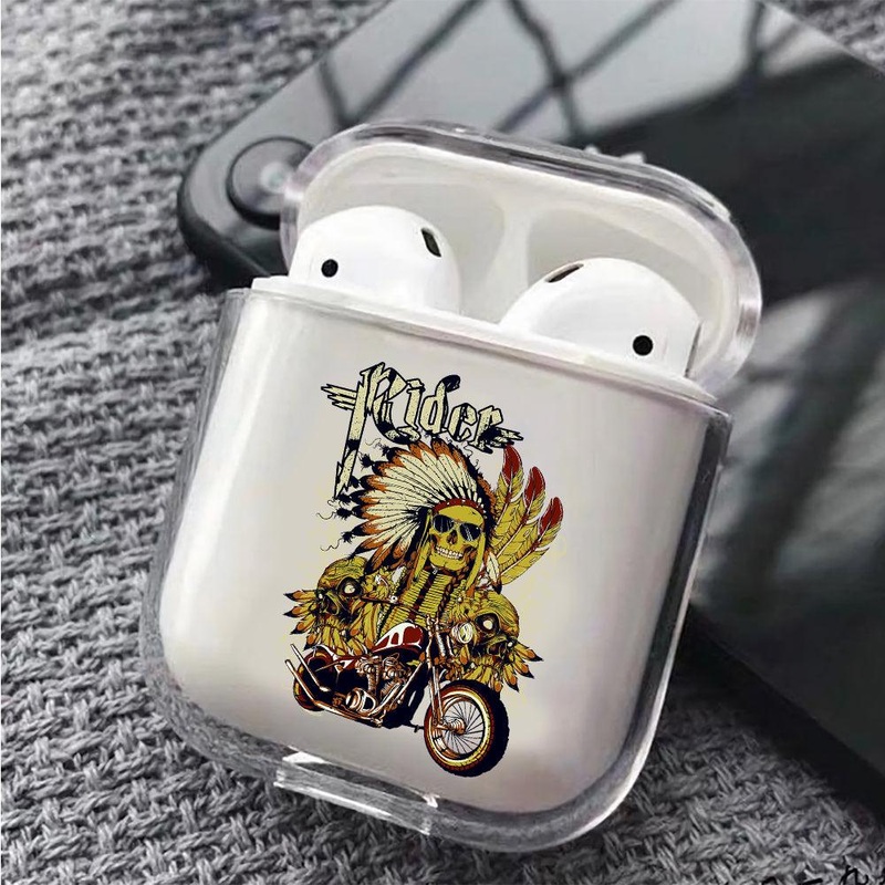 Indian Chief Skull Rider Protective Clear Case Cover For Apple Airpods