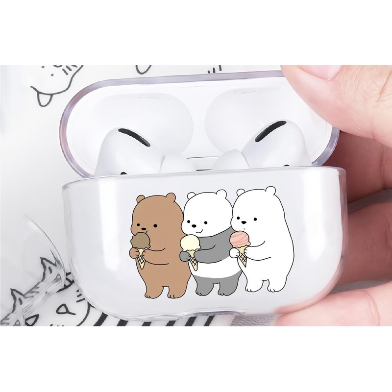 We Bare Bears Eat Ice Cream Protective Clear Case Cover For Apple Airpod Pro 2