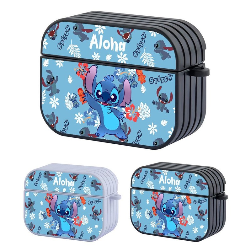 Stitch Pattern in Blue Blanket Hard Plastic Case Cover For Apple Airpods Pro 2