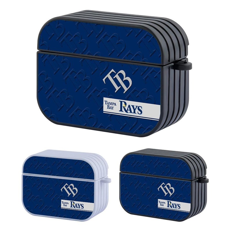 Tampa Bay Rays MLB Slope of Pattern Logos Hard Plastic Case Cover For Apple Airpods Pro 2