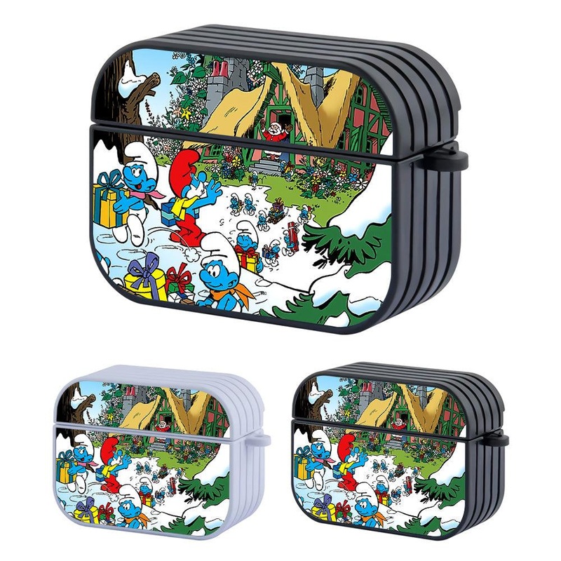 The Smurfs Share Gifts in Winter Hard Plastic Case Cover For Apple Airpods Pro 2