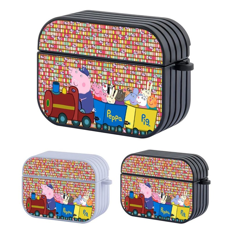 Peppa Pig Take the Train through the City Hard Plastic Case Cover For Apple Airpods Pro 2