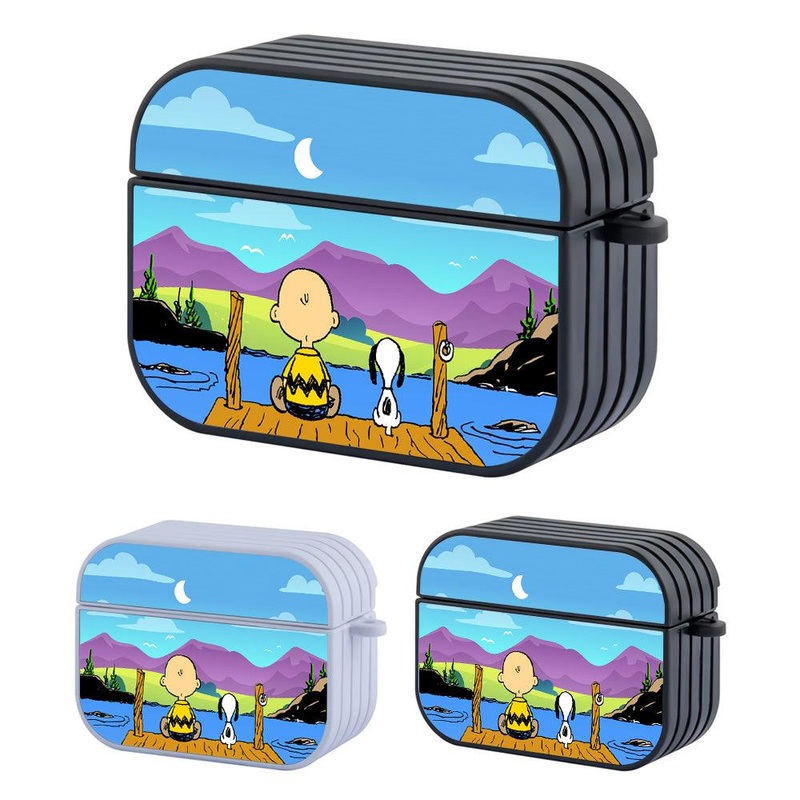 Snoopy and Charlie Seeing Lovely Panorama Hard Plastic Case Cover For Apple Airpods Pro 2