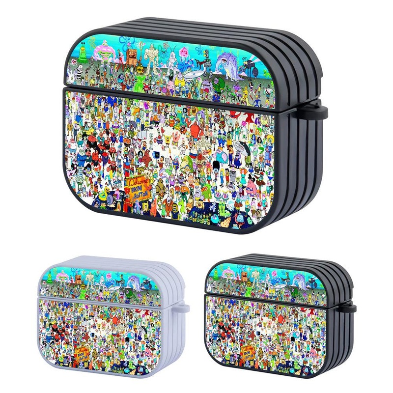 SpongeBob Bikini Bottom’s Full Characters Hard Plastic Case Cover For Apple Airpods Pro 2