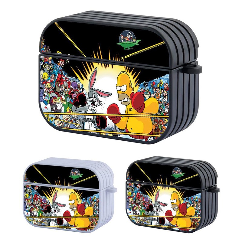 Bugs Bunny vs Homer Simpson Great Fight Hard Plastic Case Cover For Apple Airpods Pro 2