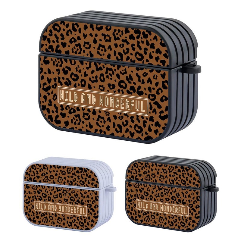 Leopard Print Wild and Wonderful Quote Hard Plastic Case Cover For Apple Airpods Pro 2