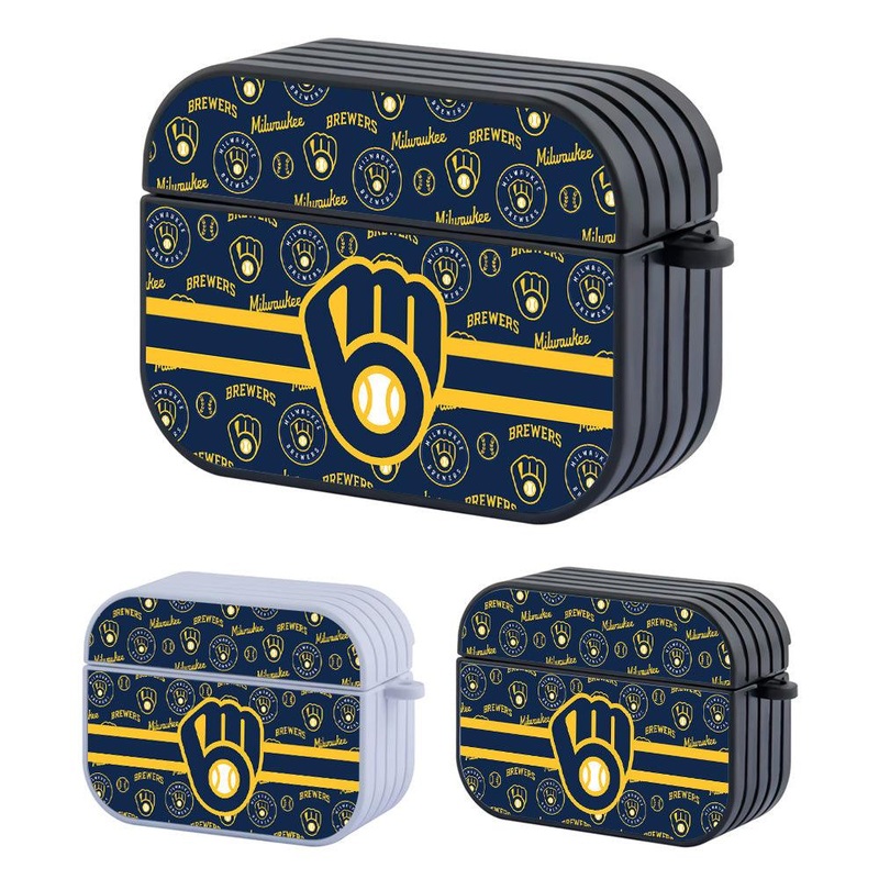 Milwaukee Brewers Blue Wall Patern Hard Plastic Case Cover For Apple Airpods Pro 2