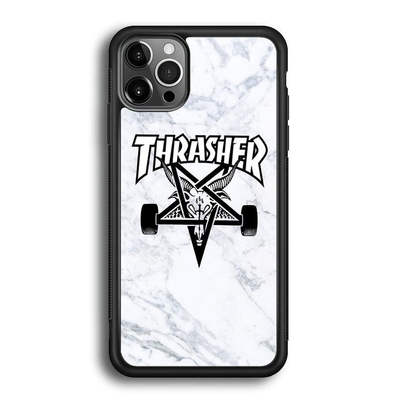 Thrasher x Pentagram White Marble iPhone 12 Pro Max Case