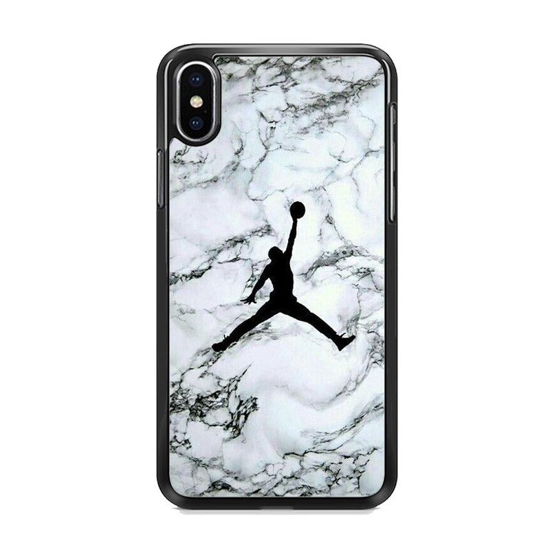 Jordan White Marble Logo iPhone X Case