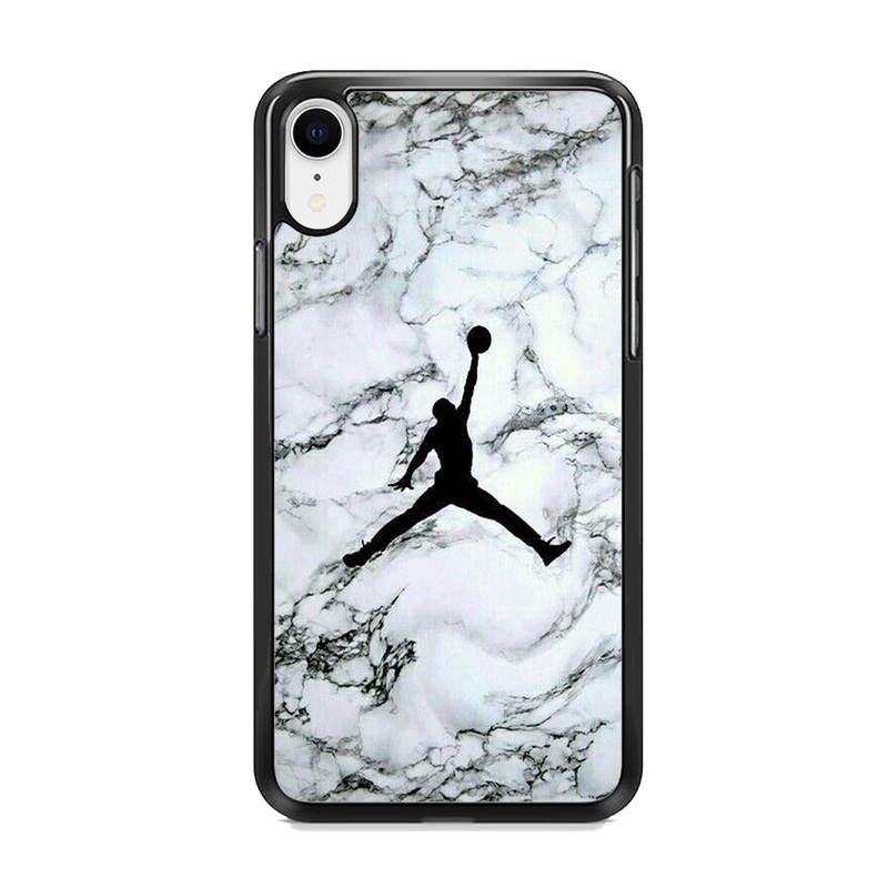 Jordan White Marble Logo iPhone XR Case