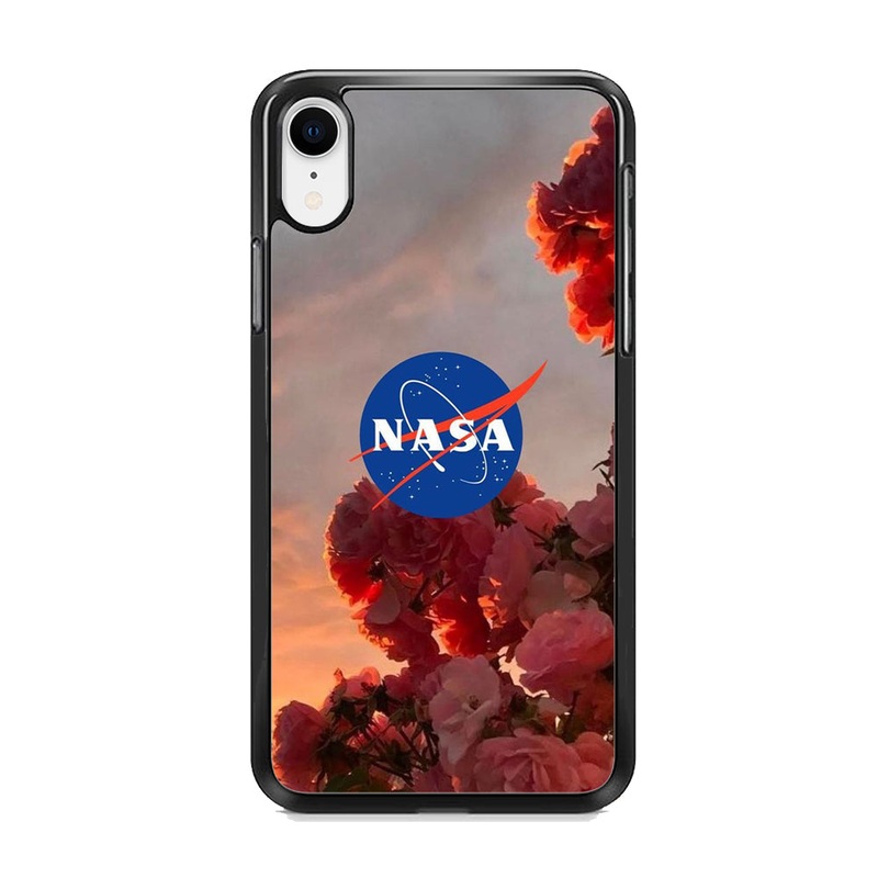 Nasa Logo Pink Flowers iPhone XR Case