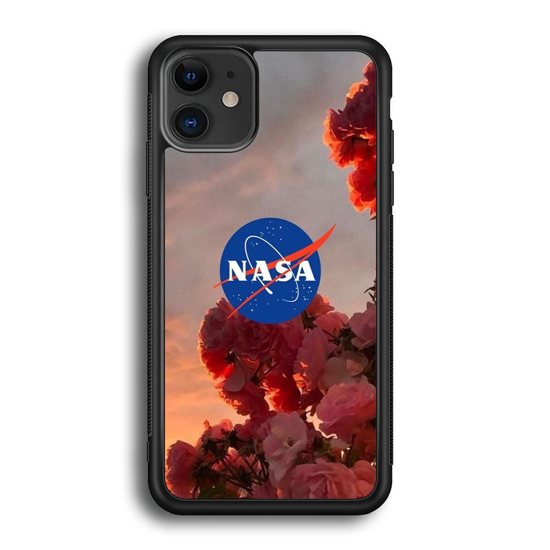 Nasa Logo Pink Flowers iPhone 12 Mini Case