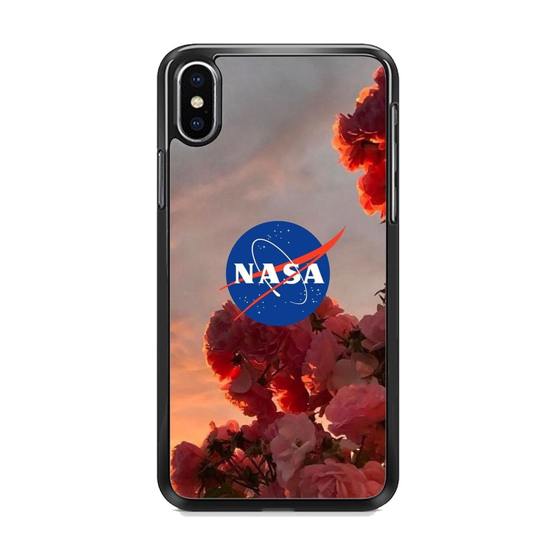 Nasa Logo Pink Flowers iPhone XS MAX Case