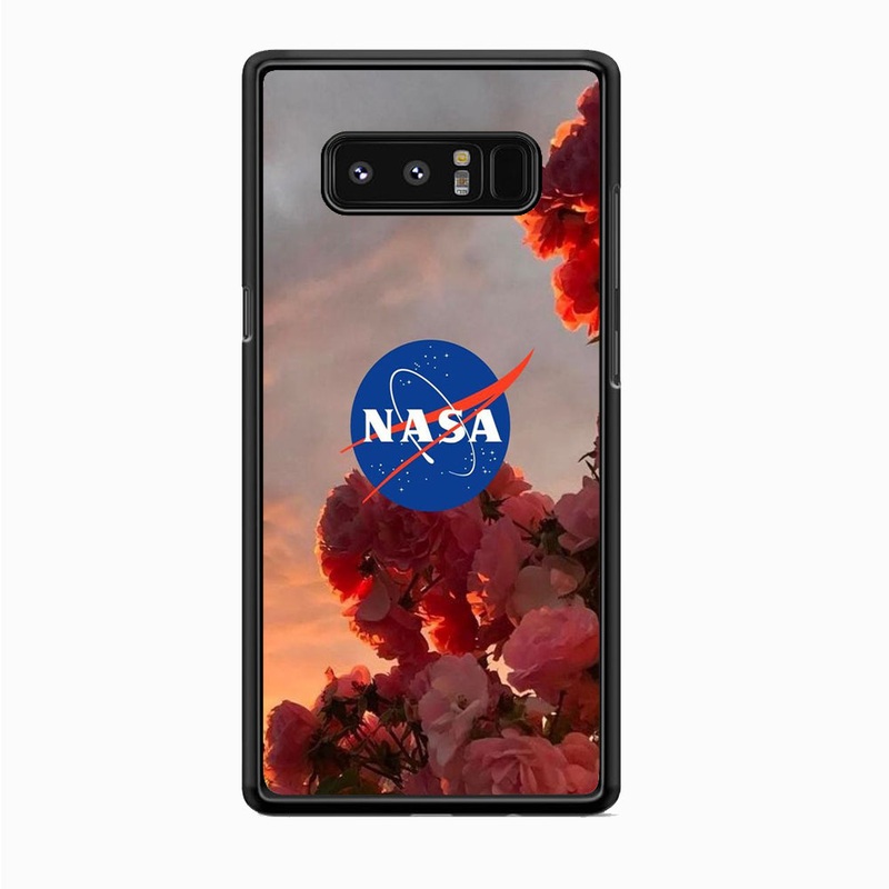 Nasa Logo Pink Flowers Samsung Galaxy Note 8 Case