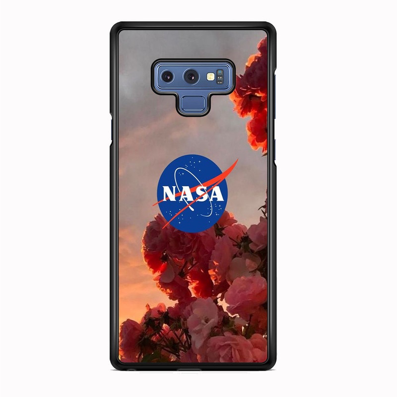 Nasa Logo Pink Flowers Samsung Galaxy Note 9 Case