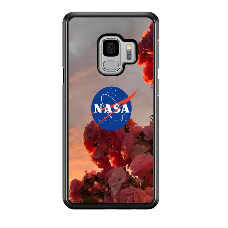 Nasa Logo Pink Flowers Samsung Galaxy S9 Case