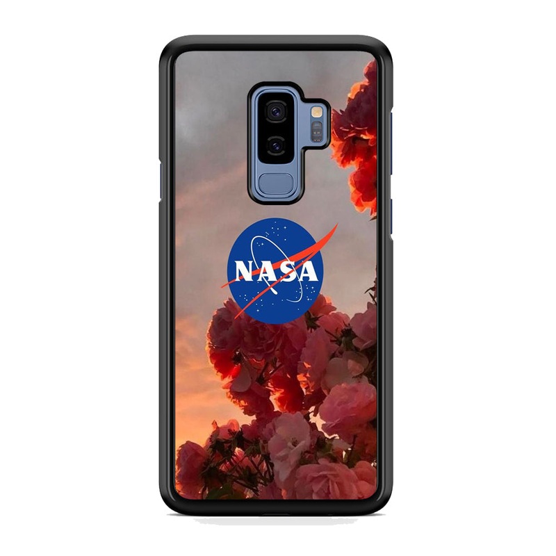 Nasa Logo Pink Flowers Samsung Galaxy S9 Plus Case