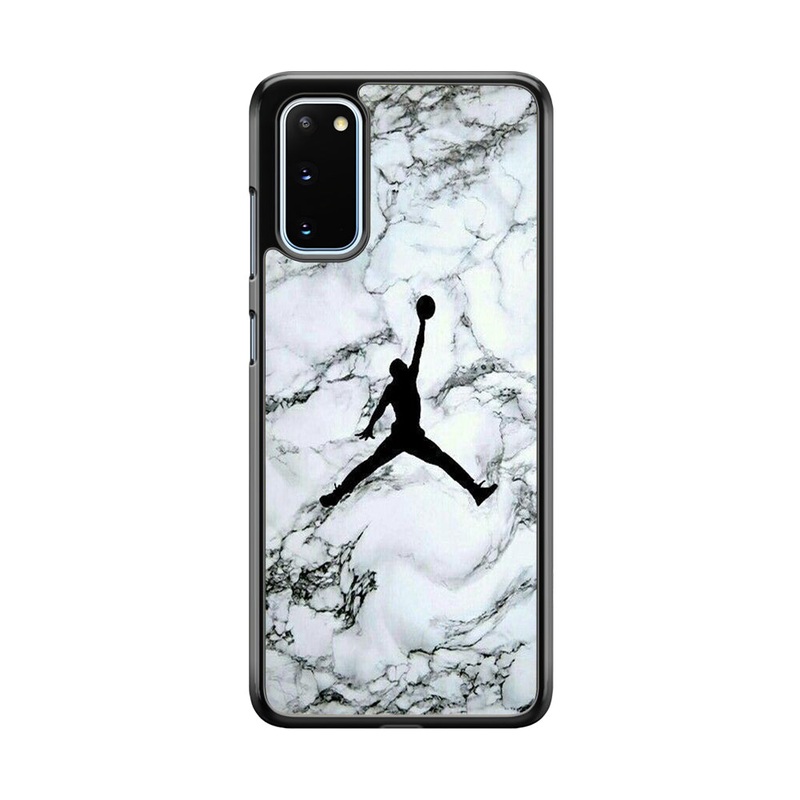 Jordan White Marble Logo Samsung Galaxy S20 Case
