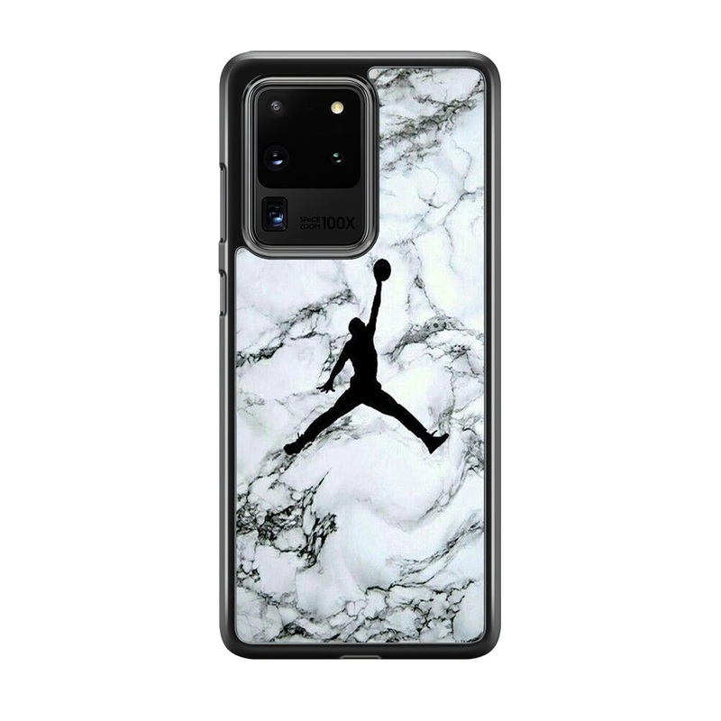 Jordan White Marble Logo Samsung Galaxy S20 Ultra Case