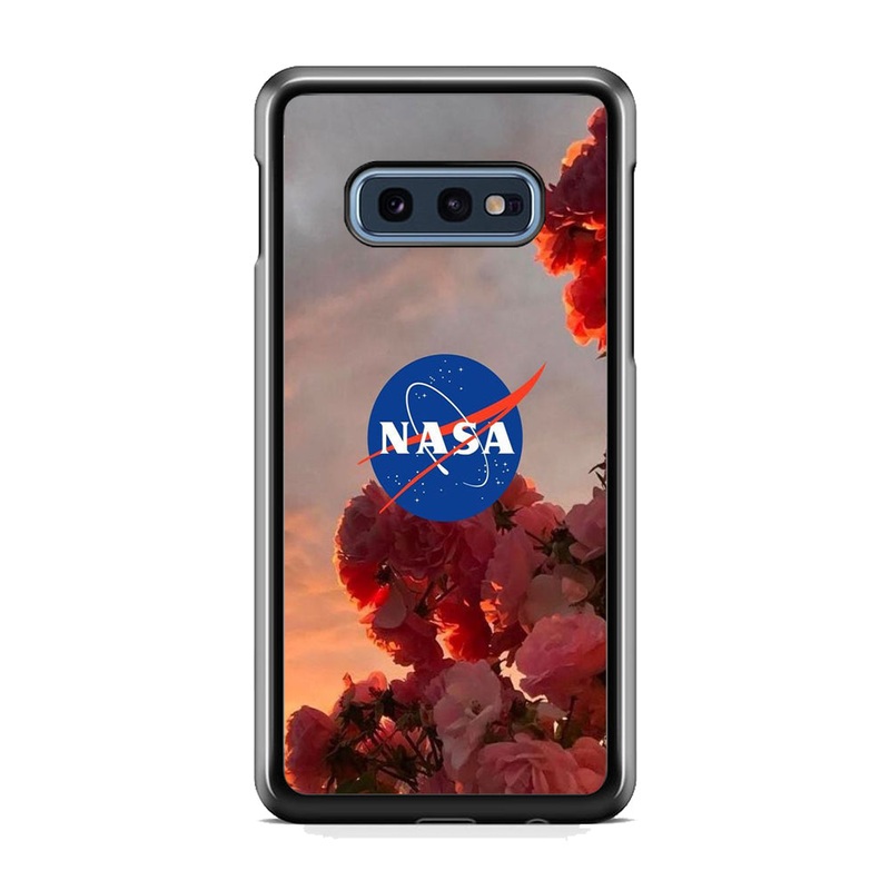 Nasa Logo Pink Flowers Samsung Galaxy S10E Case