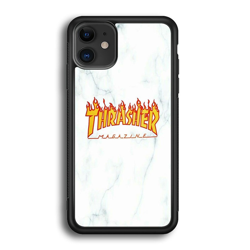 Thrasher White Marble iPhone 12 Case