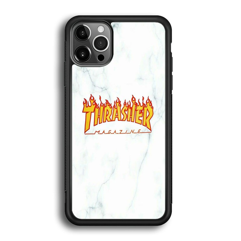 Thrasher White Marble iPhone 12 Pro Max Case