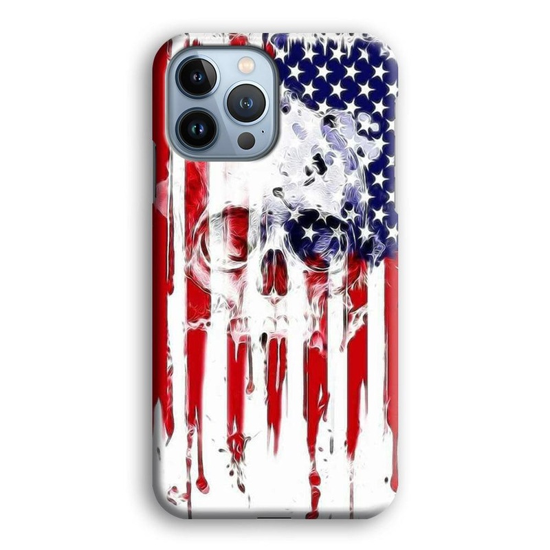 USA Flag Skull  iPhone 13 Pro Max Case